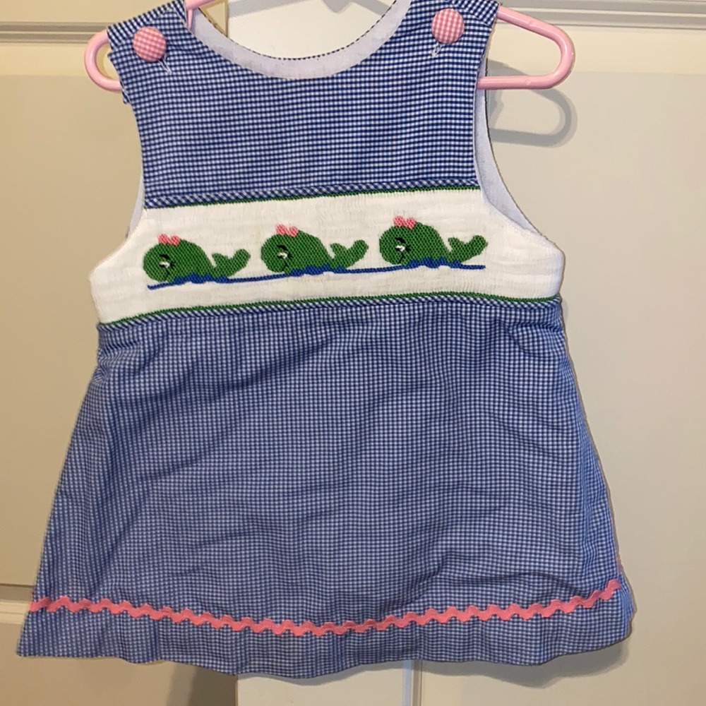 Smocked whale dress - sleeveless